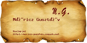 Móricz Gusztáv névjegykártya