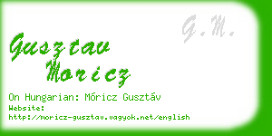 gusztav moricz business card